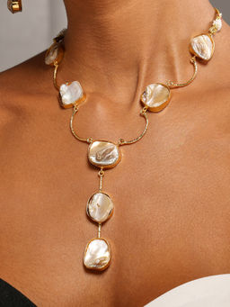 VENI - 18K Gold Plated Stone and Beaded Jewellery Set