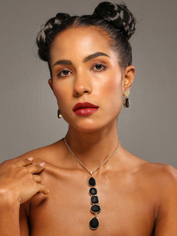VENI - 18K Gold-Plated Stones-Studded Jewellery Set