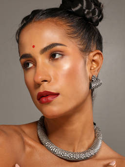 VENI - 92.5 Silver-Plated Oxidised Jewellery Set