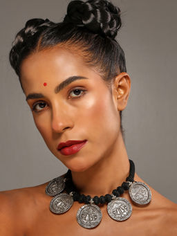 VENI - 92.5 Silver-Plated Oxidised Necklace