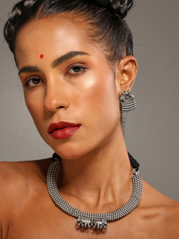 VENI - 92.5 Silver-Plated Oxidised Jewellery Set