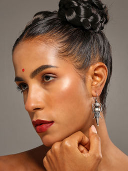 VENI - 92.5 Silver-Plated Artificial Stones Contemporary shaped Drop Earrings