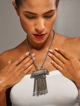 VENI - 92.5 Silver-Plated Oxidised Necklace