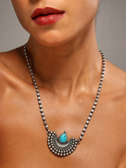 VENI - 92.5 Silver-Plated Oxidised Necklace