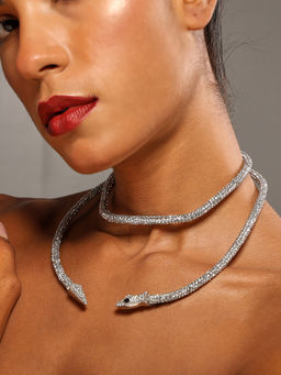 VENI - 92.5 Silver-Plated Oxidised Necklace