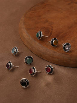 VENI - 92.5 Silver-Plated Artificial Stones Drop Earrings (Pack of 10)