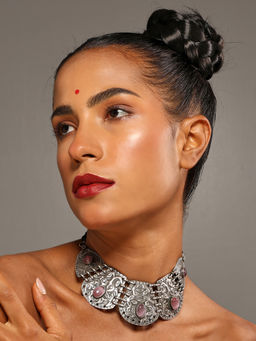 VENI - 92.5 Silver-Plated Oxidised Necklace