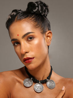 VENI - 92.5 Silver-Plated Oxidised Necklace