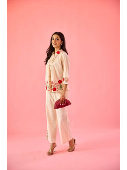 Old Marigold - Gaze Cream Cotton Embroidered Co-Ord (Set of 2)