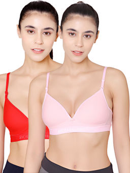 Bodycare - Seamless Wire Free Padded Sports Bra-Pack Of 2 - Multi-Color