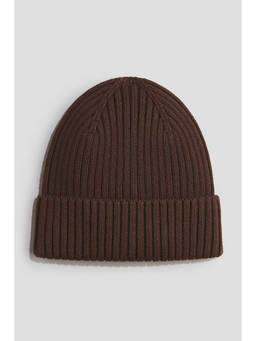 H&M - Unisex Brown Rib-knit beanie