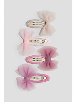 H&M - Girls Pink 4-pack appliquad hair clips