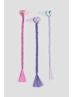 H&M - Girls Multi-Color 3-pack braid-detail hair clips