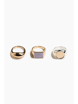 H&M - Women Gold 3-pack rings