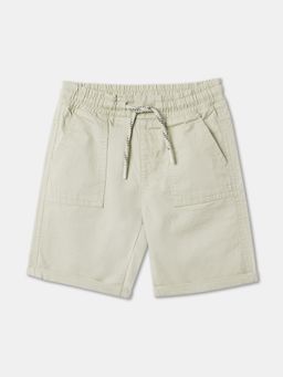R&B - Green Cotton Solid Shorts