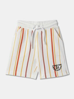 R&B - Ivory Cotton Stripes Shorts