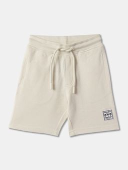 R&B - Cream Cotton Solid Shorts