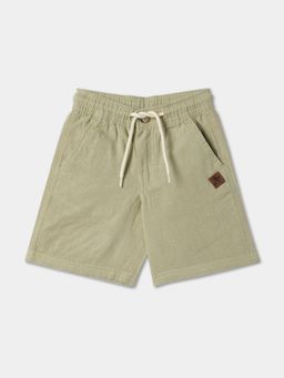 R&B - Olive Linen Blend Solid Shorts