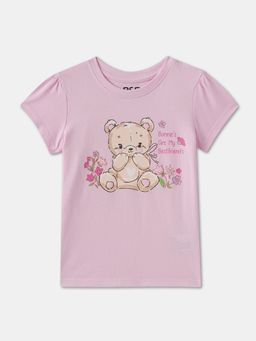R&B - Pink Cotton Printed T-Shirt