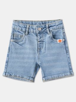 R&B - Blue Cotton Solid Shorts