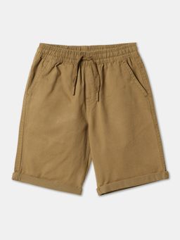 R&B - Khaki Cotton Solid Shorts