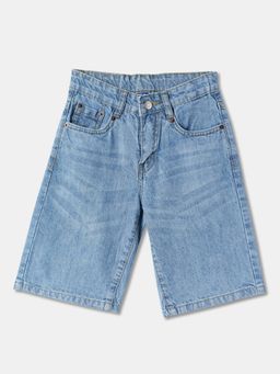R&B - Blue Cotton Solid Shorts