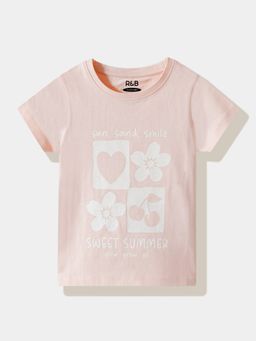 R&B - Pink Cotton Printed T-Shirt