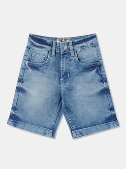 R&B - Blue Cotton Solid Shorts