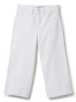 Tales & Stories - White Denim Solid Jeans