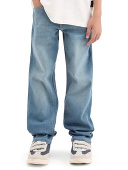 RARE ONES - Blue Cotton Blend Solid Jeans