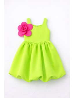 ZIP ZAP ZOOP - Green Polyester Solid Dress