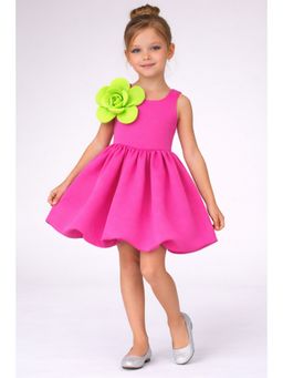 ZIP ZAP ZOOP - Pink Polyester Solid Dress