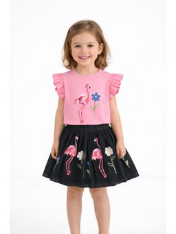 ZIP ZAP ZOOP - Pink Polyester Printed Top With Skirt