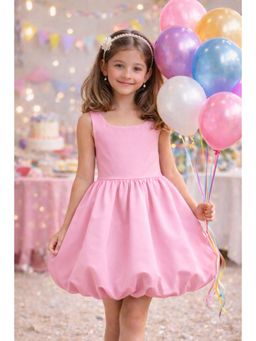 ZIP ZAP ZOOP - Pink Cotton Solid Dress