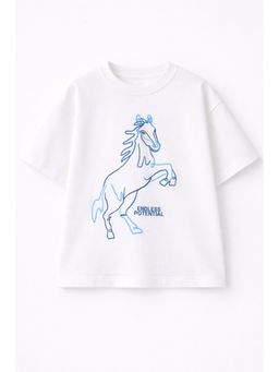 ZIP ZAP ZOOP - White Cotton Printed T-Shirt