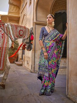 Elora - Traditional Printed Patola Silk Saree (Multicolor)