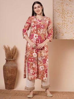 FASHOR - Multi-Color Floral Kurta