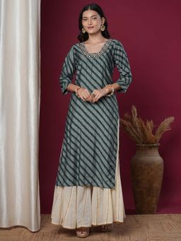 FASHOR - Teal Embellished Kurta