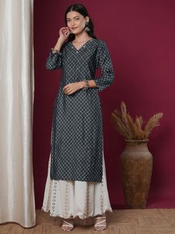 FASHOR - Blue Printed Kurta