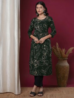 FASHOR - Green Floral Kurta