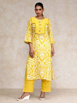 Varanga - Yellow Printed Kurta with Pant (Set of 2)