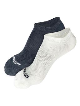 Heelium - Bamboo Zero Ankle Socks for Men - Odour Free - 2 Pairs - Grey - Navy Blue