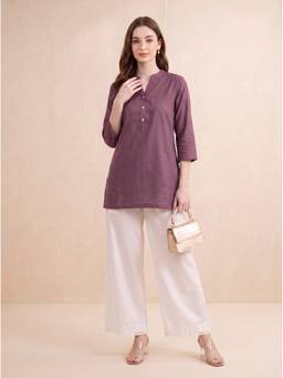 Cotton Culture - Women'S Taupe Solid Pure Cotton Kurti