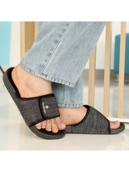 NoStrain - Men Slate Grey Denim Sugar Silders