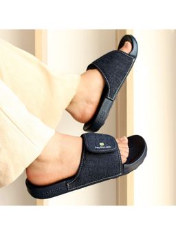NoStrain - Women Navy Blue Denim Sugar Sliders