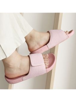 NoStrain - Women Pastel Pink Linen Sugar Sliders