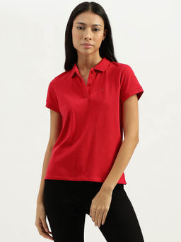 United Colors of Benetton - Red Polo Neck Solid T-Shirt
