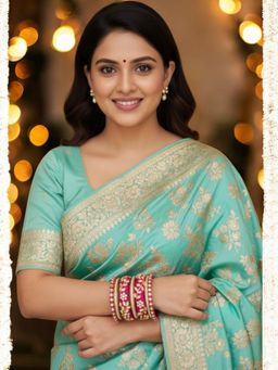 OOMPH - Pink Bridal Chuda Bangle Set Silk Thread and Kundan (Pack of 10) (2.6)