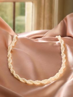 Zaveri Pearls - Off White Multistrand Twisted Beads Fusion Wear Necklace-ZPFK21884