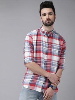 The Bear House - Men Checkered Button-down Casual Shirt